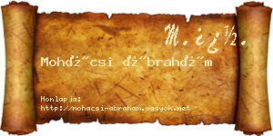 Mohácsi Ábrahám névjegykártya
